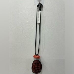 Decouture Handcrafted Fair Trade Black and Red Resin Necklace